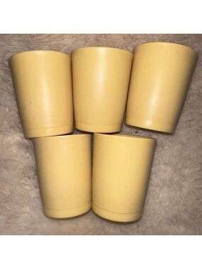 Vintage 1970s Tupperware Harvest Gold Tumblers / Juice Cups 1251-15 Set of 5 MCM